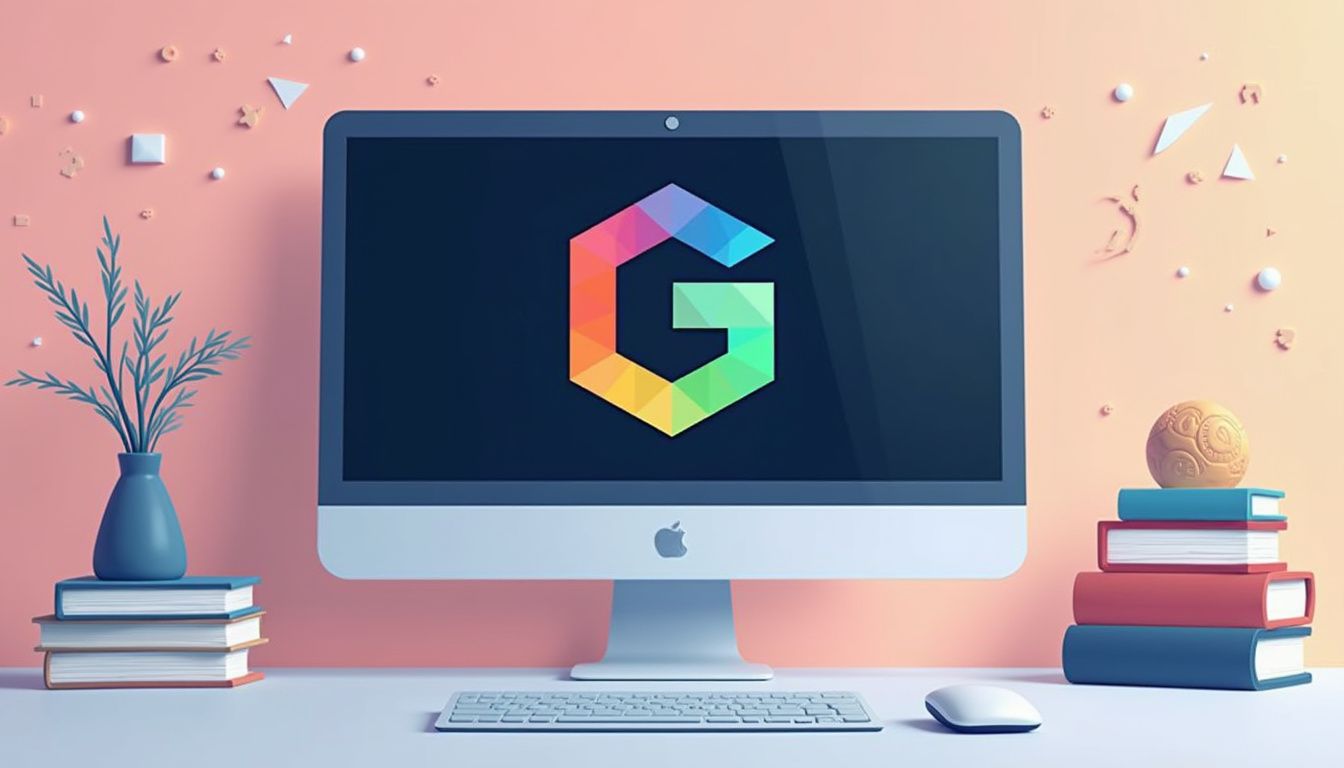 Modern computer monitor displaying a vibrant memecoin logo and nostalgic toys.